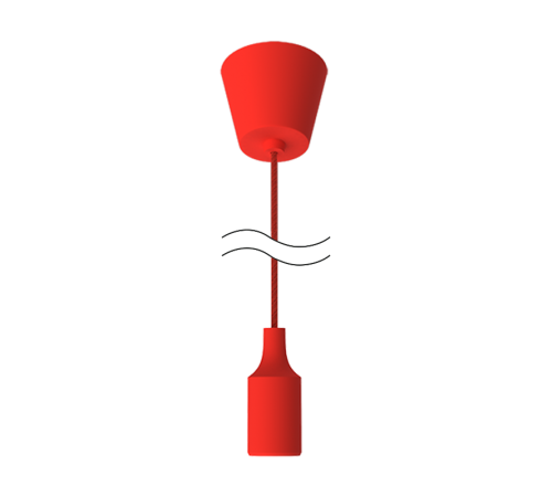 Светильник подвесной шнур под лампу Decor PL013 красный E27, 1 м, 1/40  PL013  Gauss