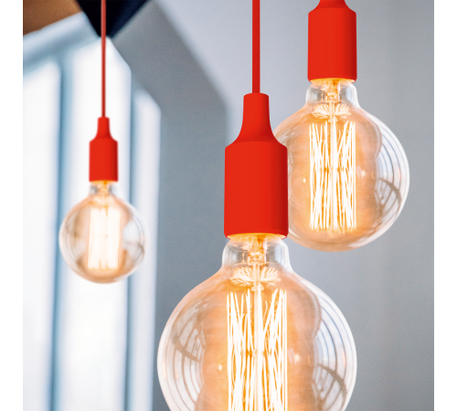 Светильник подвесной шнур под лампу Decor PL013 красный E27, 1 м, 1/40  PL013  Gauss