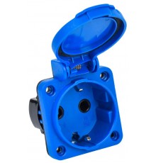 Розетка панельная 2Р+РЕ 16А з/к с крышкой IP54 синяя MAGNUM РП12-3  PSN71-016-3-2-54-K07  IEK