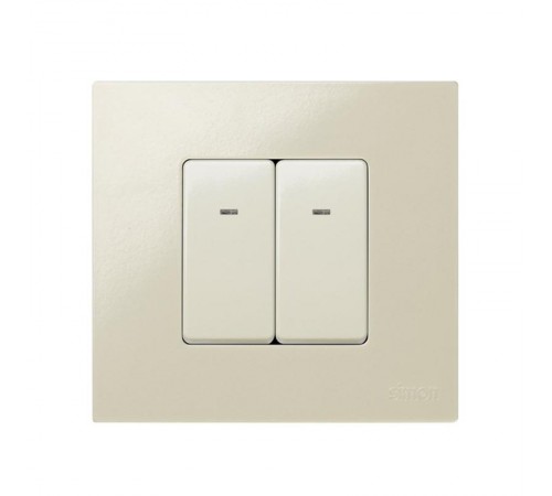 Переключатель (проходной) с индикатором узкий 10AX 250В цвета слоновая кость S27  27202-61  Simon