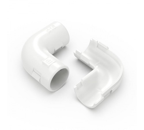 Соединитель угловой разборный белый d16 мм (5шт/700шт уп/кор)  PR13.02450  Промрукав