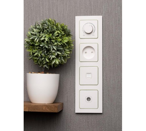 Стокгольм Рамка 4-местная белая с линией цвета зеленый PROxima  EAM-G-303-10  EKF