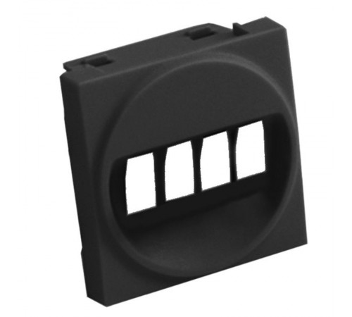 Накладка аудио-розетки (черный бархат)  857408-1  Ecoplast
