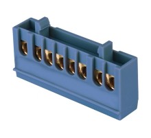 Шина "0" N (6х9мм) 8 отверстий латунь синий изолированный корпус на DIN-рейку EKF PROxima  sn0-63-8-ib  EKF