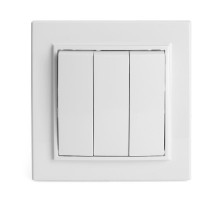 Выключатель электрический 3-клавишный, серия Эрна, PSW10-9007-01, белый  39922  STEKKER