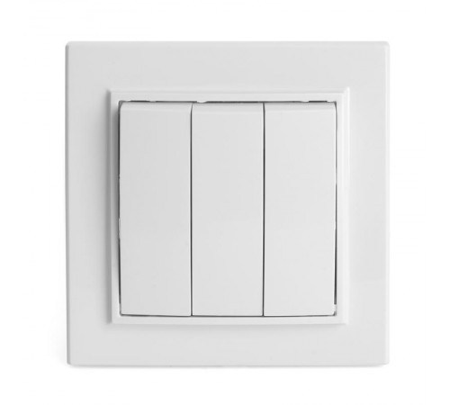 Выключатель электрический 3-клавишный, серия Эрна, PSW10-9007-01, белый  39922  STEKKER