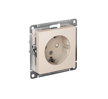 AtlasDesign Бежевый Розетка с заземлением со шторками, 16А, механизм  ATN000245  SE
