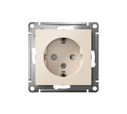AtlasDesign Бежевый Розетка с заземлением со шторками, 16А, механизм  ATN000245  SE
