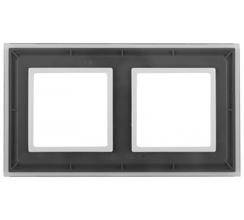 14-5102-00 Рамка на 2 поста, стекло, Эра Elegance, прозрачный+бел  Б0034487  ЭРА