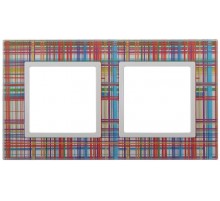 14-5102-00 Рамка на 2 поста, стекло, Эра Elegance, прозрачный+бел  Б0034487  ЭРА