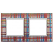 14-5102-00 Рамка на 2 поста, стекло, Эра Elegance, прозрачный+бел  Б0034487  ЭРА