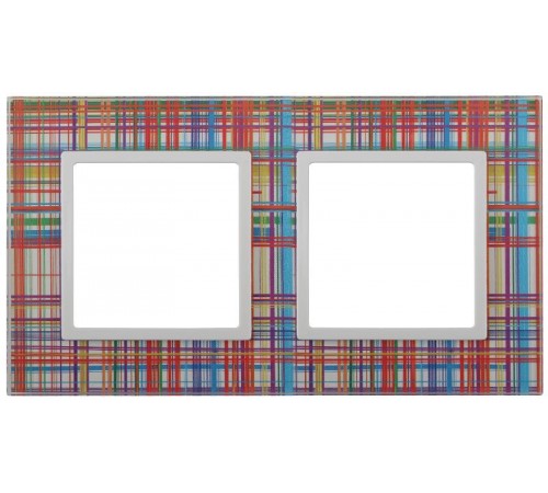 14-5102-00 Рамка на 2 поста, стекло, Эра Elegance, прозрачный+бел  Б0034487  ЭРА