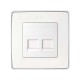 Simon 82 Адаптер со шторками на 2 коннектора UTP (RJ45), FTP (RJ45), RJ12, AMP, S82, S82N, S82 Detail, белый  82006-30  Simon