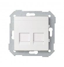 Simon 82 Адаптер со шторками на 2 коннектора UTP (RJ45), FTP (RJ45), RJ12, AMP, S82, S82N, S82 Detail, белый  82006-30  Simon