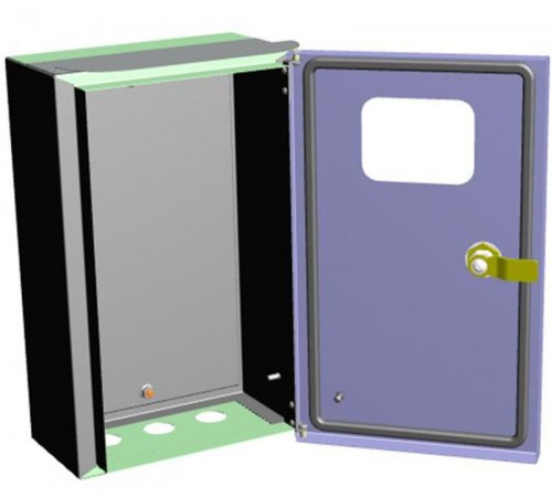 Щит учета металлический навесной ЩУ-МП (360х225х140) IP55 с окном и кронштейном  Б0032663  ЭРА