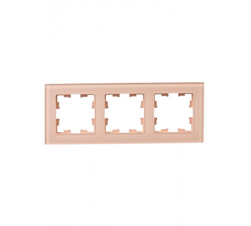 BRITE Рамка 3-ая РУ-3-2-БрП стекло персиковый матовый  BR-M32-G-31-K96  IEK