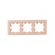 BRITE Рамка 3-ая РУ-3-2-БрП стекло персиковый матовый  BR-M32-G-31-K96  IEK