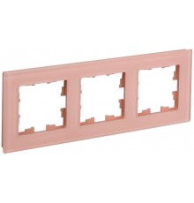 BRITE Рамка 3-ая РУ-3-2-БрП стекло персиковый матовый  BR-M32-G-31-K96  IEK