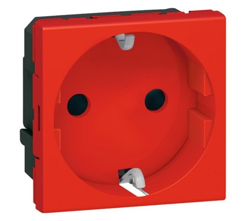 Розетка Mosaic 2К+З со шторками нем.ст. (красный)  077218  Legrand