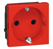 Розетка Mosaic 2К+З со шторками нем.ст. (красный)  077218  Legrand