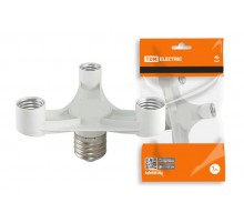 Переходник Е40-3хЕ27, белый,  SQ0335-1017  TDM