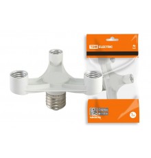 Переходник Е40-3хЕ27, белый,  SQ0335-1017  TDM