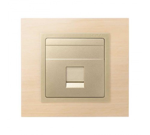 Simon 82 Адаптер со шторками на 1 коннектор UTP (RJ45), FTP (RJ45), RJ12, AMP, S82, S82N, шампань  82005-34  Simon