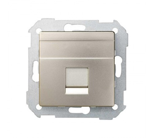 Simon 82 Адаптер со шторками на 1 коннектор UTP (RJ45), FTP (RJ45), RJ12, AMP, S82, S82N, шампань  82005-34  Simon