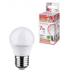 Лампа светодиодная FG45-7 Вт-230 В-3000 К-E27 Народная  SQ0340-0188  TDM