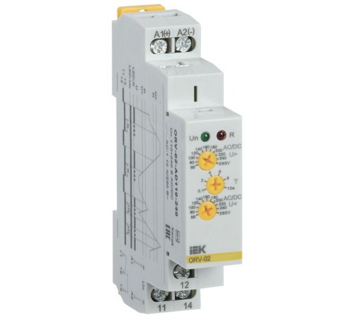 Реле повыш.напряжения ORV. 1ф 110-240 В AC/DC  ORV-02-AD110-240  IEK