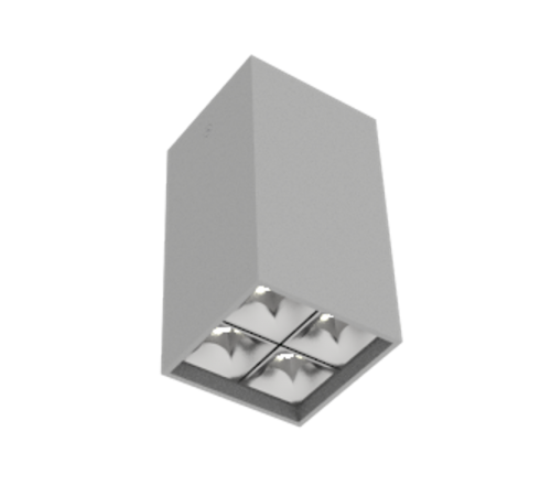 Светодиодный светильник DL-Box Reflect Multi 2x2 накладной 14 Вт 4000 К 80х80х150 мм RAL7045 серый муар DALI  V1-R0-70254-20D36-2001440  VARTON