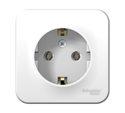 Blanca Белый О/У с изолирующей пластиной Розетка с заземлением без шторок 16А, 250В  BLNRA010111  SE