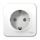 Blanca Белый О/У с изолирующей пластиной Розетка с заземлением без шторок 16А, 250В  BLNRA010111  SE