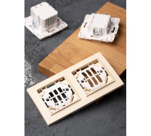 Рамка 2-местная горизонтальная бежевый Минск EKFERM-G-302-20EKF