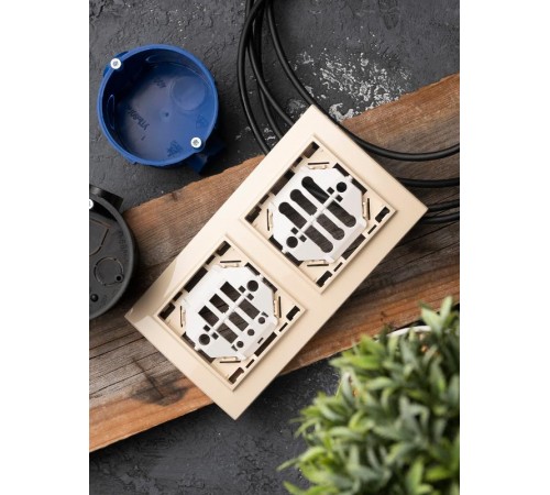 Рамка 2-местная горизонтальная бежевый Минск EKFERM-G-302-20EKF