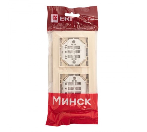 Рамка 2-местная горизонтальная бежевый Минск EKFERM-G-302-20EKF