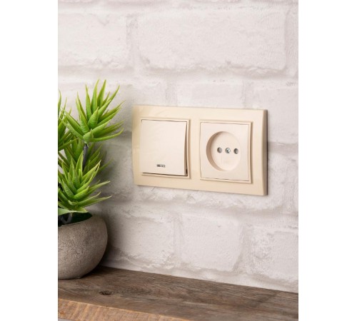 Рамка 2-местная горизонтальная бежевый Минск EKFERM-G-302-20EKF