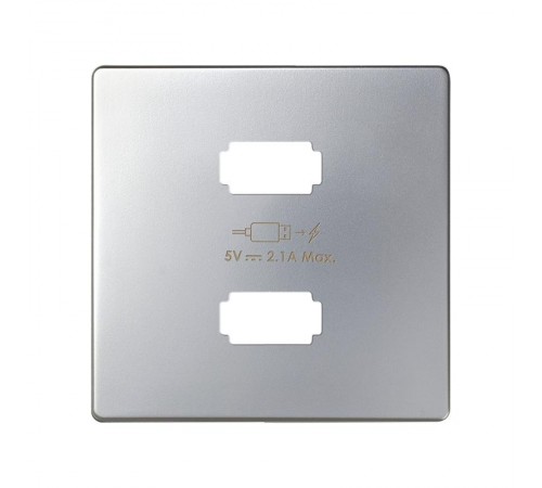 Накладка для зарядного устройства 2xUSB цвета алюминий S82  8221096-033  Simon