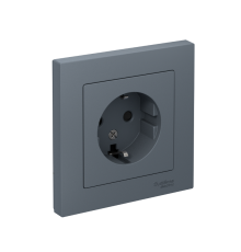 AtlasDesign Грифель Розетка с заземлением со шторками, 16А, (в сборе с рамкой)  ATN000744  SE