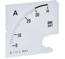 Шкала смен. для амперметра Э47 30/5А-1,5 96х96мм  IPA20D-SC-0030  IEK