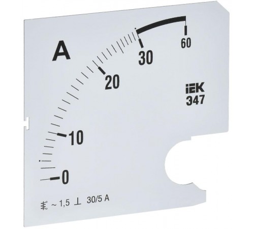 Шкала смен. для амперметра Э47 30/5А-1,5 96х96мм  IPA20D-SC-0030  IEK
