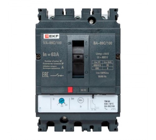 Выключатель автоматический ВА-99C (Compact NS) 100/63А 3P 36кА EKF PROxima  mccb99C-100-63  EKF