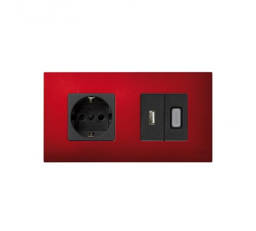 Simon 27 Накладка декоративная на рамку базовую, 2 поста, S27 Play, Arctic, красный  2700627-080  Simon