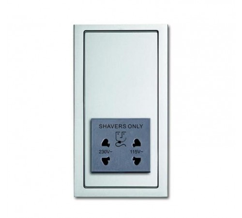 Розетка для электробритвы, 220/115 В, 20 ВА, pure/сталь  2CKA002130A0293  ABB