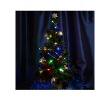 Гирлянда линейная Роса (на плоском проводе) 220V, 50 LED 5м, мультиколор, IP 20,  прозрачный шнур 3м, CL577  48618  FERON