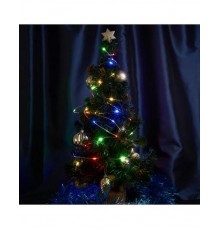 Гирлянда линейная Роса (на плоском проводе) 220V, 200 LED 20м, мультиколор, IP 20,  прозрачный шнур 3м, CL579  48624  FERON