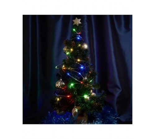 Гирлянда линейная Роса (на плоском проводе) 220V, 200 LED 20м, мультиколор, IP 20,  прозрачный шнур 3м, CL579  48624  FERON