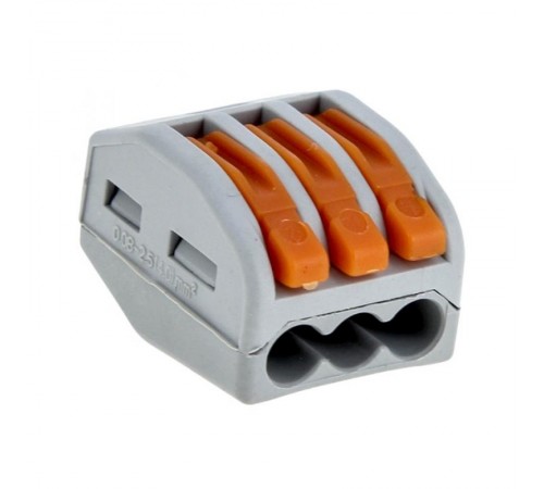 Строительно-монтажная клемма СМК 222-413 с рычагом 3 отверстия 0,08-2,5мм2 (2шт.) PROxima  plc-smk-413r  EKF