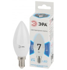Лампа светодиодная LED 7Вт E14 220В 4000К smd B35 свеча  Б0020539  ЭРА