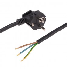 Шнур электрический с вилкой ПВС 3х1,5 мм2 1,5м (черный)  11-1324  REXANT